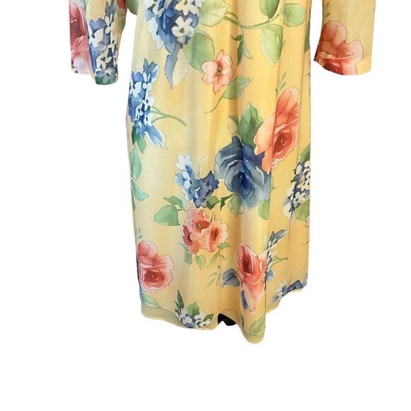 WESTSIDE Clothing Company Dress Size 10P Vintage 1980s Yellow Floral - Picture 8 of 13